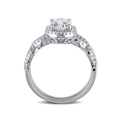 Ωοειδές βάρος δαχτυλιδιών αρραβώνων 0.92ct διαμαντιών περικοπών 18kt άσπρο χρυσό για το ODM γυναικών