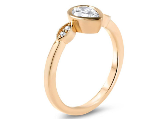 χρυσό Moissanite δαχτυλίδι 0.77carat 10k, χρυσό δαχτυλίδι αρραβώνων 5×7mm μοναχικών διάσταση