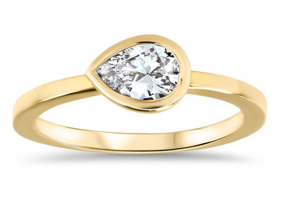 0.77ct κίτρινο χρυσό γαμήλιο δαχτυλίδι, Bezel ODM καθορισμένο δαχτυλίδι αρραβώνων για την κυρία