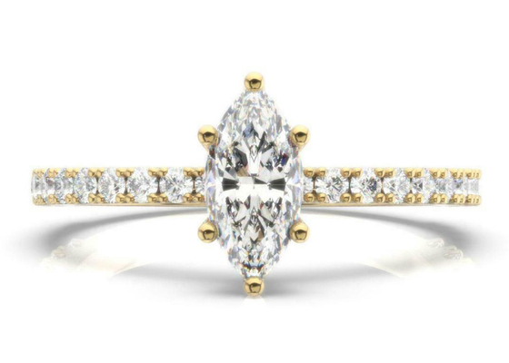 Το Δ VS1 18K αυξήθηκε χρυσό βάρος Marquise δαχτυλιδιών 2CT που κόπηκε για τη δέσμευση