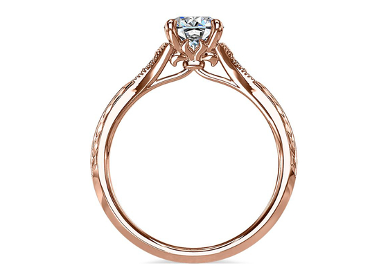 χρυσό αυξημένο εργαστήριο Moissanite δαχτυλίδι Dia RD6mm 0.8ct 14K Roose για το γάμο