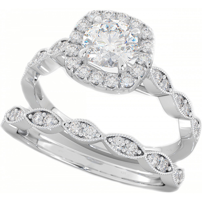 0.90CT νυφικά γαμήλια δαχτυλίδια καθορισμένα, τετραγωνικός ODM δαχτυλιδιών αρραβώνων διαμαντιών