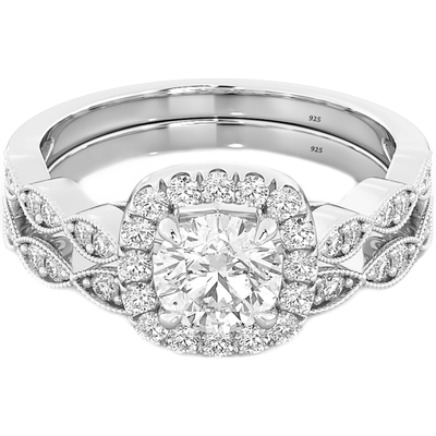 0.90CT νυφικά γαμήλια δαχτυλίδια καθορισμένα, τετραγωνικός ODM δαχτυλιδιών αρραβώνων διαμαντιών