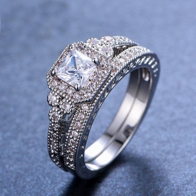 0.62ct δαχτυλίδι διαμαντιών περικοπών πριγκηπισσών 2 καρατιού, δαχτυλίδια αρραβώνων 62PCS Moissanite