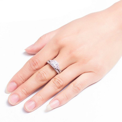 0.62ct δαχτυλίδι διαμαντιών περικοπών πριγκηπισσών 2 καρατιού, δαχτυλίδια αρραβώνων 62PCS Moissanite