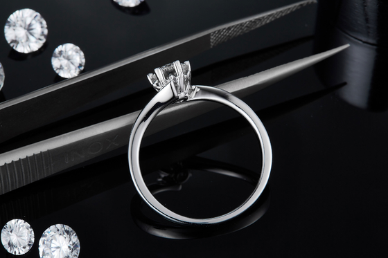 Κυρία 9k γύρω από 7.5mm Moissanite το ασημένιο κόσμημα μεγαλείου μόδας δαχτυλιδιών ανοικτό